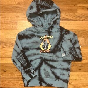 Volcom Kids Tie-Dye Graphic Hoodie - Black and Blue Size 3T
